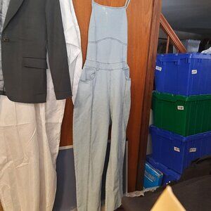 NEW ! Women Long Working Jean Breaded Back Jagger W Pockets Denim Light Blue SzM